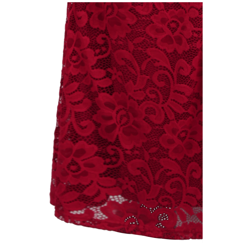 Angelfashions Women's robe de soiree Boat Neck Pleat Lace Beading Split Mermaid Long Red Party Dress 425 200 201114