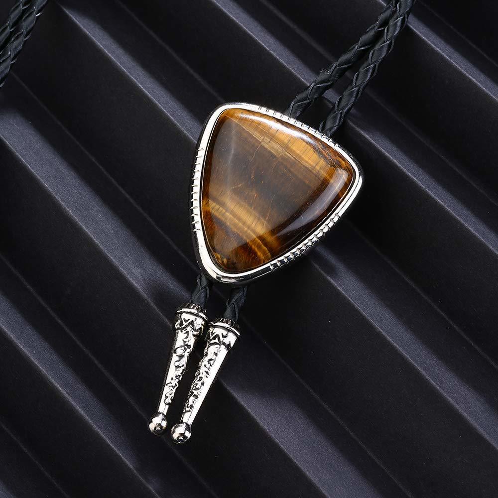Bolo tie for man women Handmade Western Art Indian Alloy Necktie Triangle naturel stone 201028