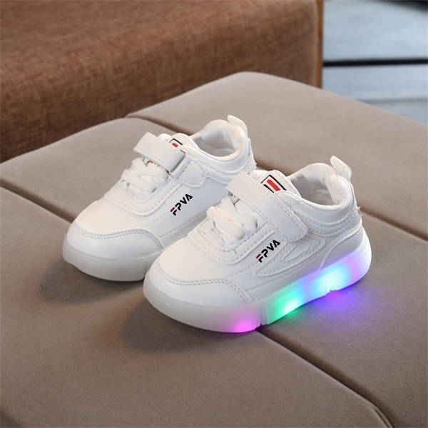 luminous girls boys sneakers children kids casual flat sport led sneakers shoes baby tenis leather glowing lighted kids shoes