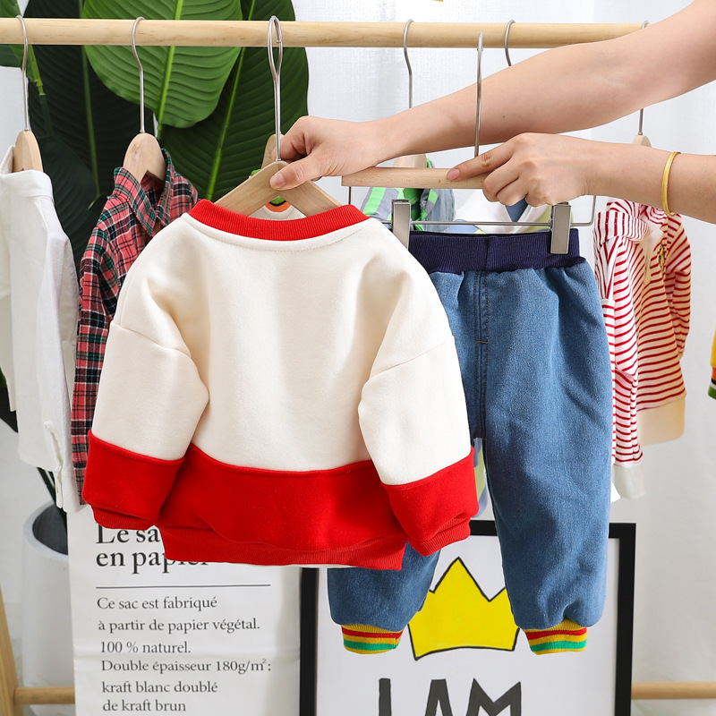 HYLKIDHUOSE Toddler Infant Clothing Sets 2020 Autumn Winter Boys Girls Clothes Children Kids Warm Casual Plus Tops Cartoon PantsX1019