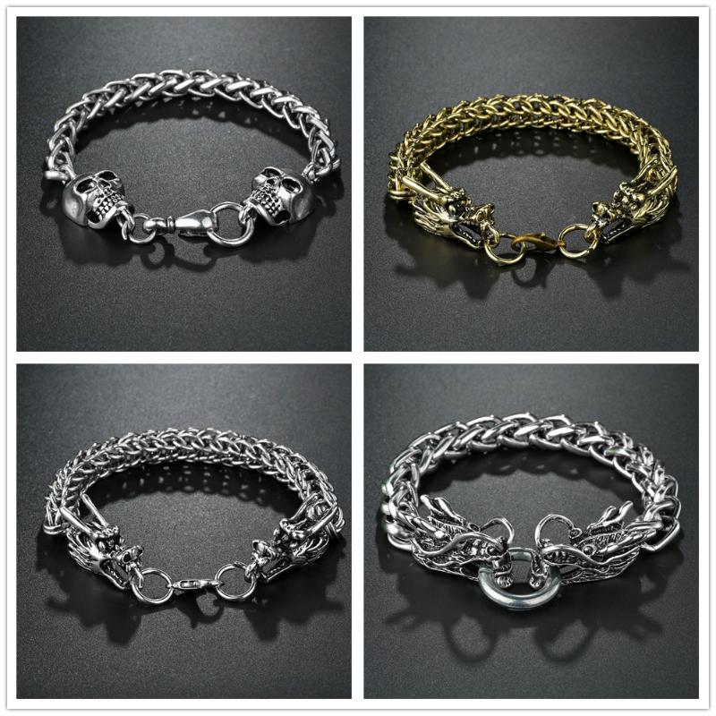 Stainless Steel Skull Dragon Bracelet Jewelry Fashion Accessories Viking Bracelet Men Link Chain Cuff Bracelets For Women Bangle
Stainless Steel Skull Dragon Bracelet Jewelry Fashion Accessories Viking Bracelet Men Link Chain Cuff Bracelets For Women Bangle