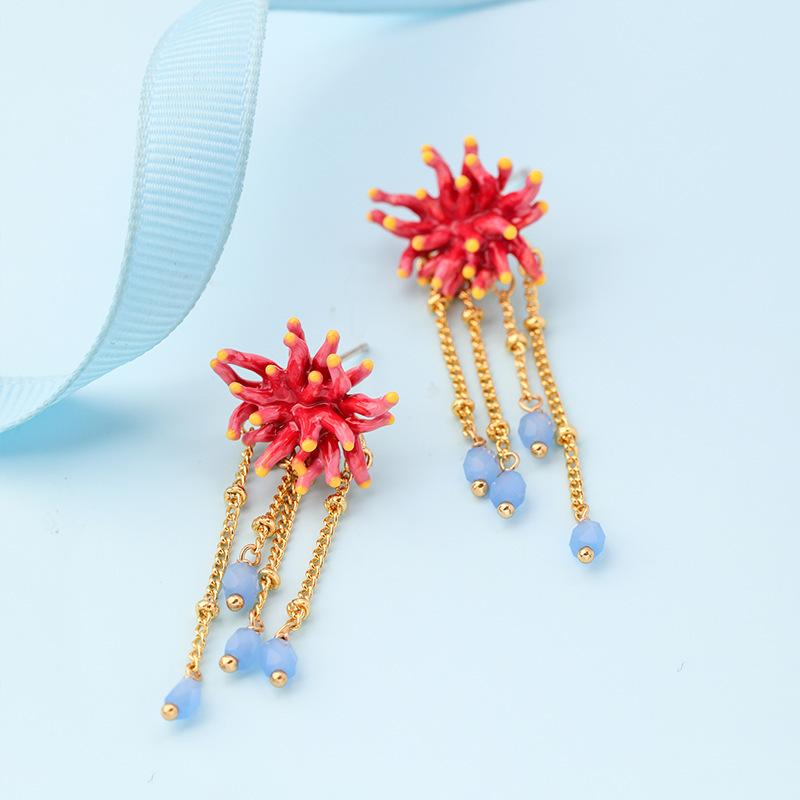 Stud Creative Enamel Flower Earrings Female Fashion Long Tassel Pendants Show Face Thin Ear Clips Without Pierced Ears
Stud Creative Enamel Flower Earrings Female Fashion Long Tassel Pendants Show Face Thin Ear Clips Without Pierced Ears
