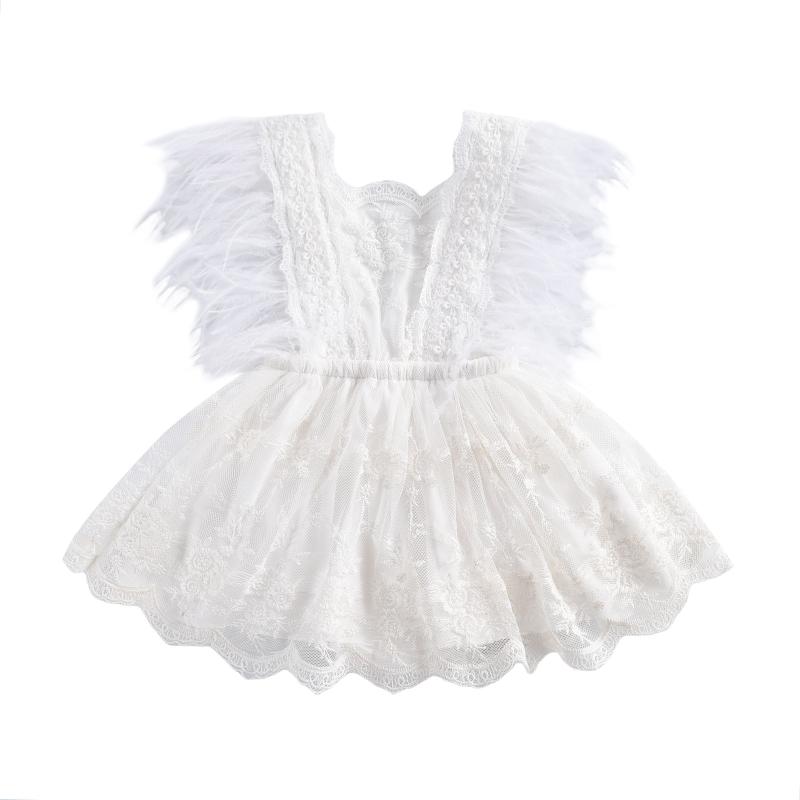 Newborn Baby Girl Romper Mesh Mini Dress Feather Sleeve Round Neck Flouncing Lace Hem Floral Embroidery Solid Layered Midi, White
Newborn Baby Girl Romper Mesh Mini Dress Feather Sleeve Round Neck Flouncing Lace Hem Floral Embroidery Solid Layered Midi, White