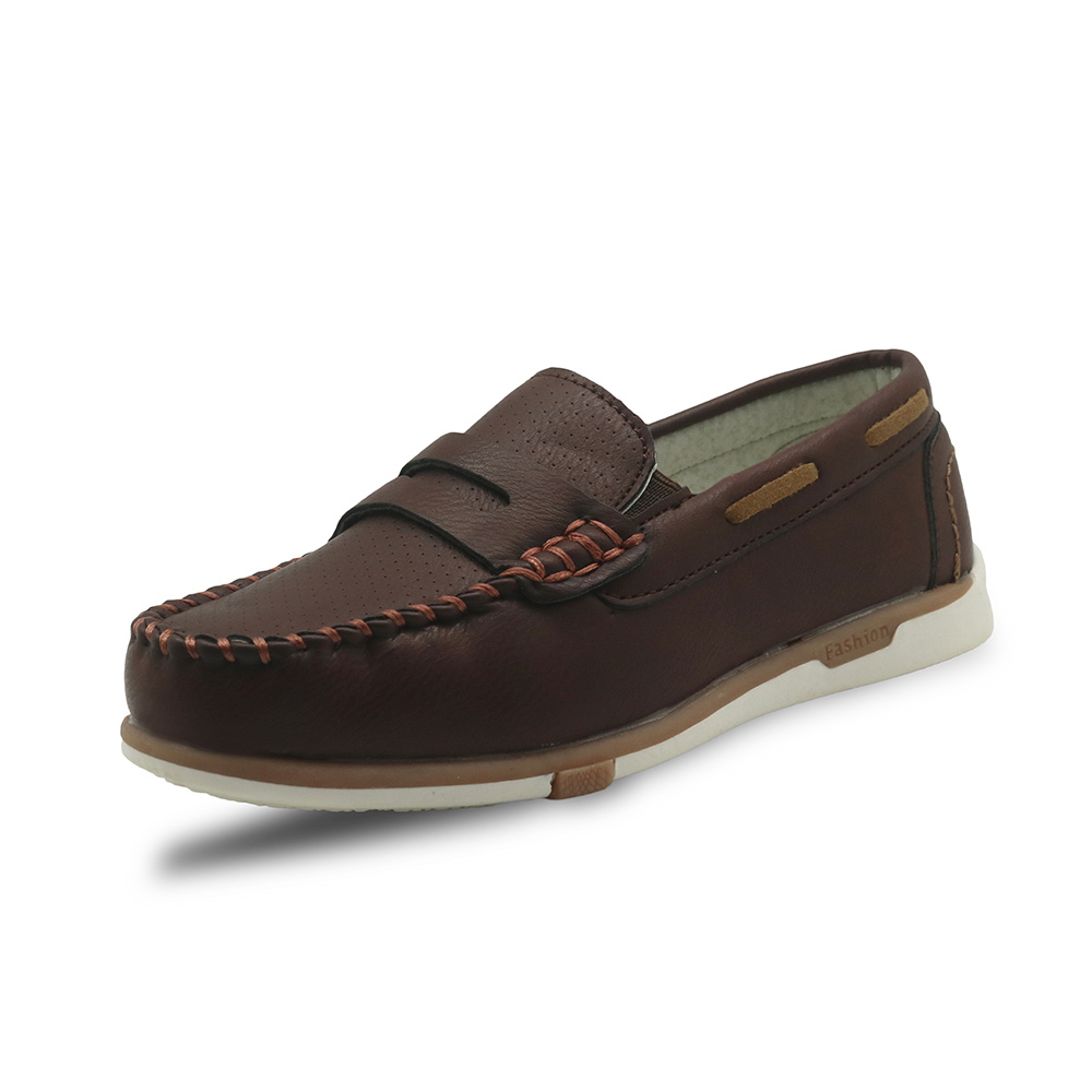 Apakowa Boys Loafers Kids Spring Autumn Slip on Formal Dress Shoes Child Low-Top Boat Shoes Back to School Casual Shoes Navy Red