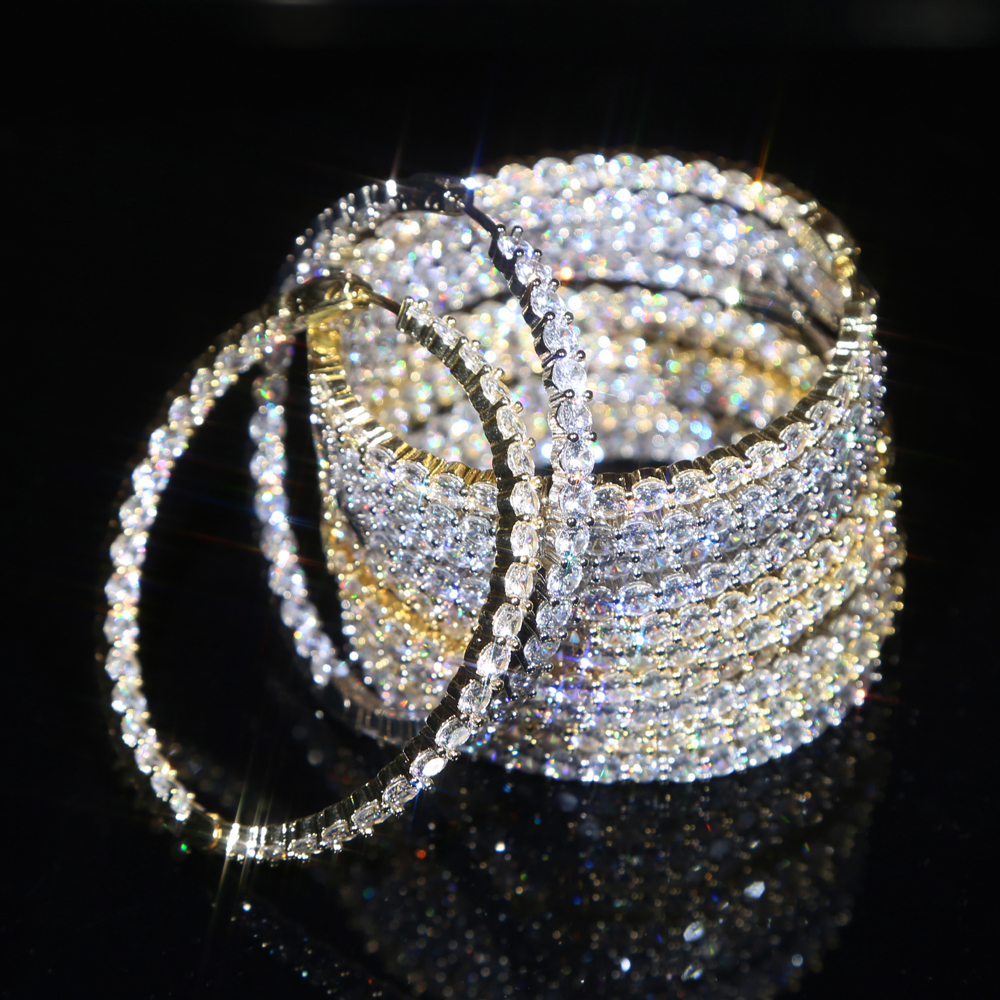 rainbow cz hoops earrings 5 5cm hoop round dangle earring jewelry women crystal cz diamante rhinestone large hip hop earring drop