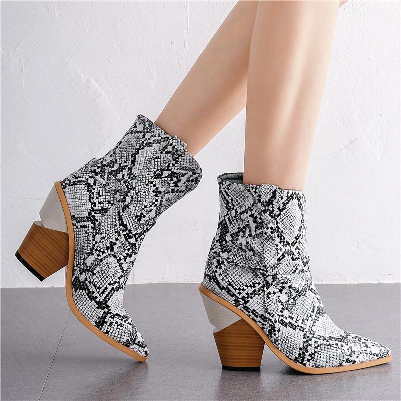 Plus size 34-43 New Snake printed women boots autumn winter shoes thick high heels boots female brand western ankle shoes1, Black
Plus size 34-43 New Snake printed women boots autumn winter shoes thick high heels boots female brand western ankle shoes1, Black