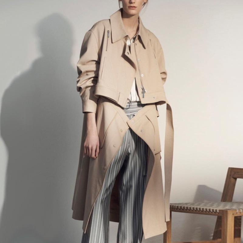 Long Section Autumn Casual Clothes Windbreaker Lapel Patchwork Sashes Trench Coat For Women Zippers, Beige
Long Section Autumn Casual Clothes Windbreaker Lapel Patchwork Sashes Trench Coat For Women Zippers, Beige