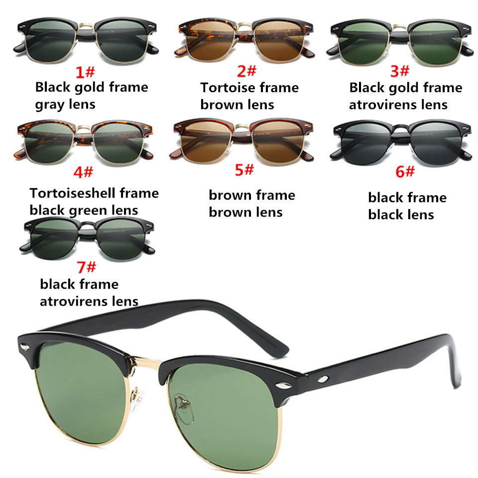 2020 High Quality Brand Designer Sunglasses Metal Hinge Glass Lenses Fashion Half Frame Sunglasses Men Glasses Women Sun Glasses Unisex
2020 High Quality Brand Designer Sunglasses Metal Hinge Glass Lenses Fashion Half Frame Sunglasses Men Glasses Women Sun Glasses Unisex