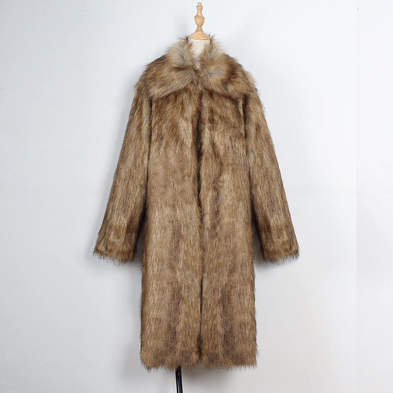Faux Long Thicken Slim Hairy Jacket Fashion Warm Outerwear Artificial Collar Fur Coat Winter Women Plus Size 3XL T191031