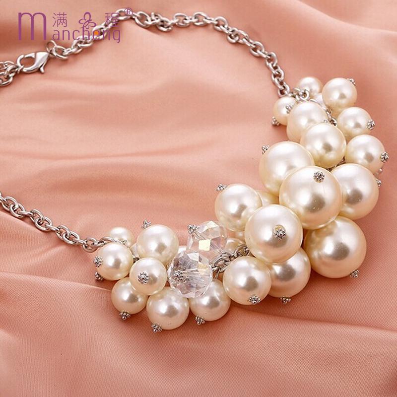 Chokers Factory Hand Made Type Trendy Necklace Fashion Plated AB Crystal Perfectly Round Pearl Chairns
Chokers Factory Hand Made Type Trendy Necklace Fashion Plated AB Crystal Perfectly Round Pearl Chairns