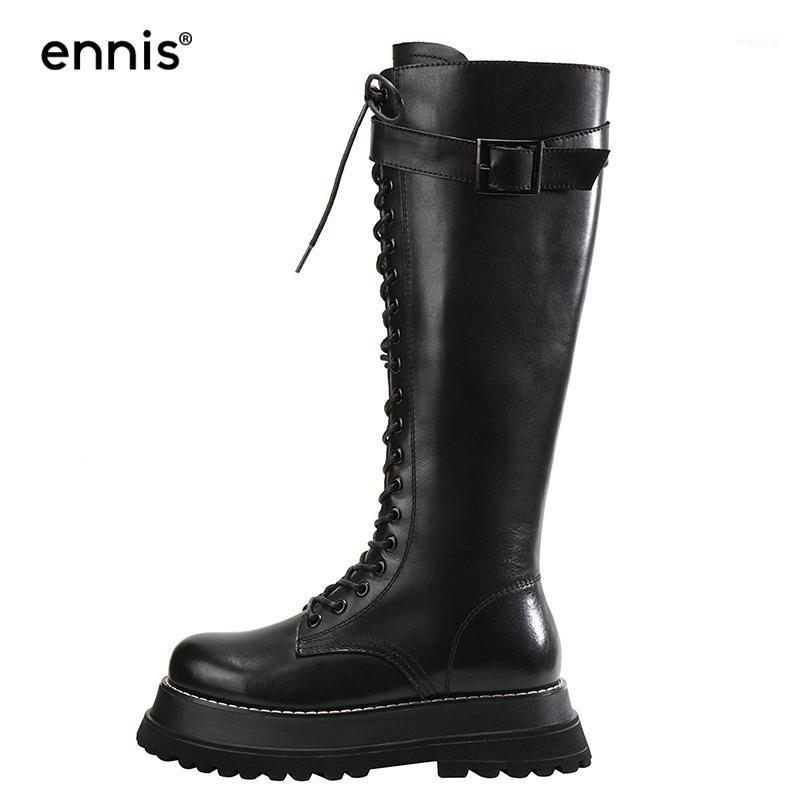 ENNIS 2020 Platform Knee High Boots Lace Up Winter Women Boots Genuine Leather Long Flat Black Motorcycle Zipper Shoes L1A1
ENNIS 2020 Platform Knee High Boots Lace Up Winter Women Boots Genuine Leather Long Flat Black Motorcycle Zipper Shoes L1A1