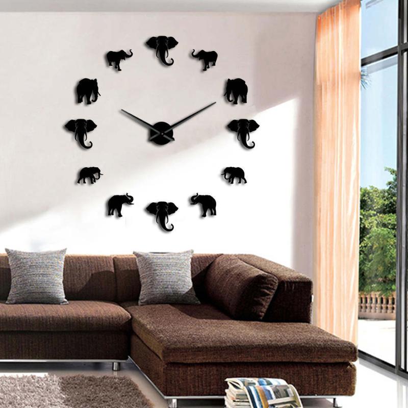 Creative acrylic mirror elephant wall clock living room decoration three dimensional DIY fashion simple decorative wall clock
Creative acrylic mirror elephant wall clock living room decoration three dimensional DIY fashion simple decorative wall clock