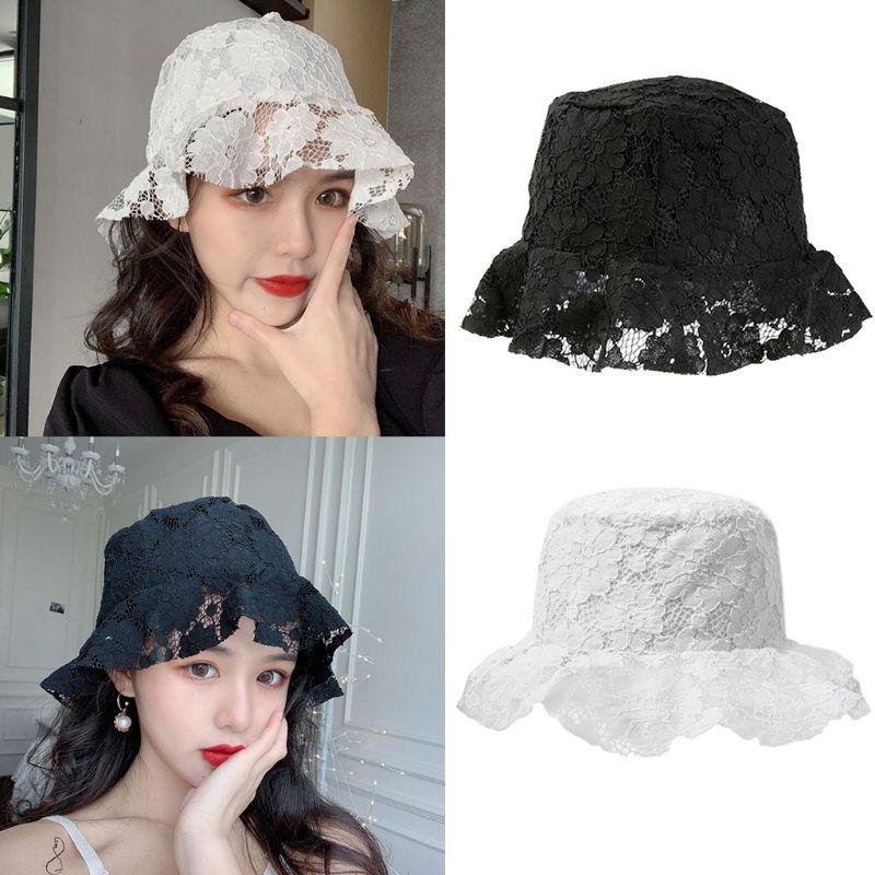 Japanese Women Elegant Floppy Lace Bucket Hat Female Embroidery Floral Sunscreen Wavy Wide Brim Packable Wedding Fisherman Cap, White
Japanese Women Elegant Floppy Lace Bucket Hat Female Embroidery Floral Sunscreen Wavy Wide Brim Packable Wedding Fisherman Cap, White
