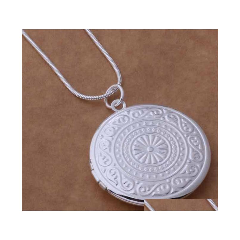 24Pcs Mix 12 Styles 925 Silver Plated Heart And Pendant Necklace Fashion Jewelry Valentines Gift Photo Locket Ne51 Vsyxb