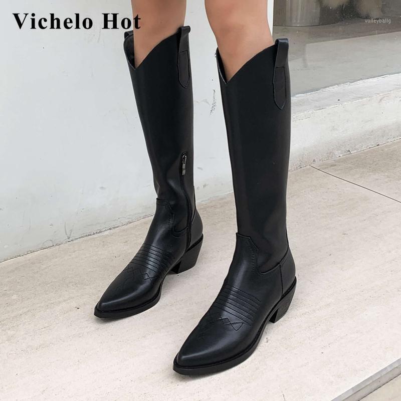 Vichelo Hot genuine leather pointed toe high heel western boots winter warm handmade young lady daily wear knee-high boots L221, Black short
Vichelo Hot genuine leather pointed toe high heel western boots winter warm handmade young lady daily wear knee-high boots L221, Black short