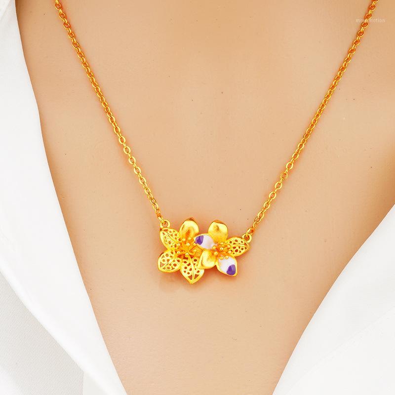 24K Gold color necklaces for women double flower Interphase enamel Pendant clavicle chain jewelry Fashion bauhinia Choker gifts1
24K Gold color necklaces for women double flower Interphase enamel Pendant clavicle chain jewelry Fashion bauhinia Choker gifts1
