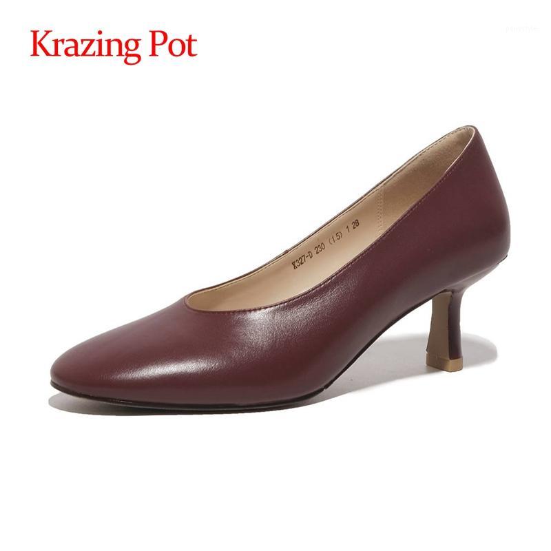 Krazing Pot spring shoes natural leather classic colors solid round toe high strange heels slip on pretty girls women pumps L271, Wine red
Krazing Pot spring shoes natural leather classic colors solid round toe high strange heels slip on pretty girls women pumps L271, Wine red