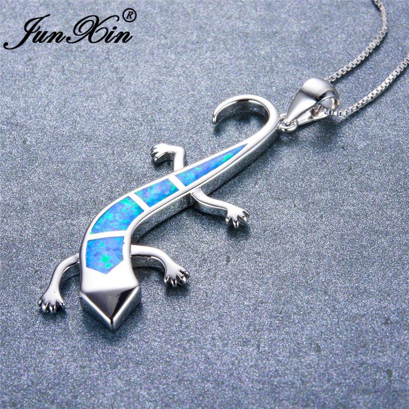 JUNXIN Silver Color Animal Choker Blue/White/Orange Fire Opal Cute Lizard Pendant Necklaces For Women Men Gifts
JUNXIN Silver Color Animal Choker Blue/White/Orange Fire Opal Cute Lizard Pendant Necklaces For Women Men Gifts