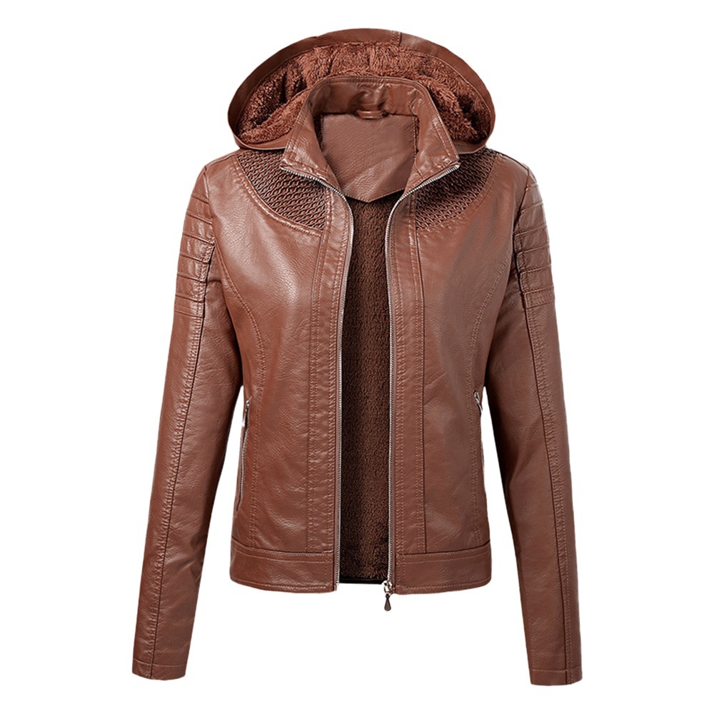 Winter Faux Leather Jacket Women Fleece Hooded Jacket Motorbike Basic PU Jacket Outerwear Hooded Zipper Waterproof Ladies Coat 201021, Red
Winter Faux Leather Jacket Women Fleece Hooded Jacket Motorbike Basic PU Jacket Outerwear Hooded Zipper Waterproof Ladies Coat 201021, Red