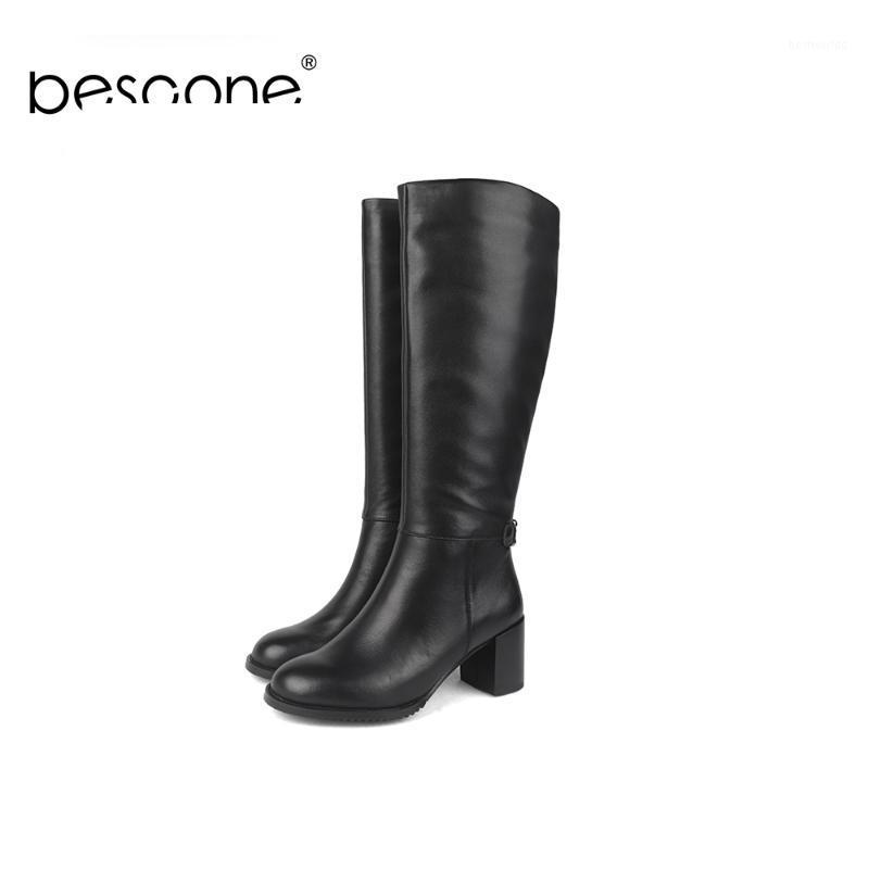 BESCONE Genuine Leather Women Boots Winter Warm Round Toe Handmade Wool Shoes Basic Solid Zipper 7 cm High Heel Lady Boots BC2051, Black
BESCONE Genuine Leather Women Boots Winter Warm Round Toe Handmade Wool Shoes Basic Solid Zipper 7 cm High Heel Lady Boots BC2051, Black