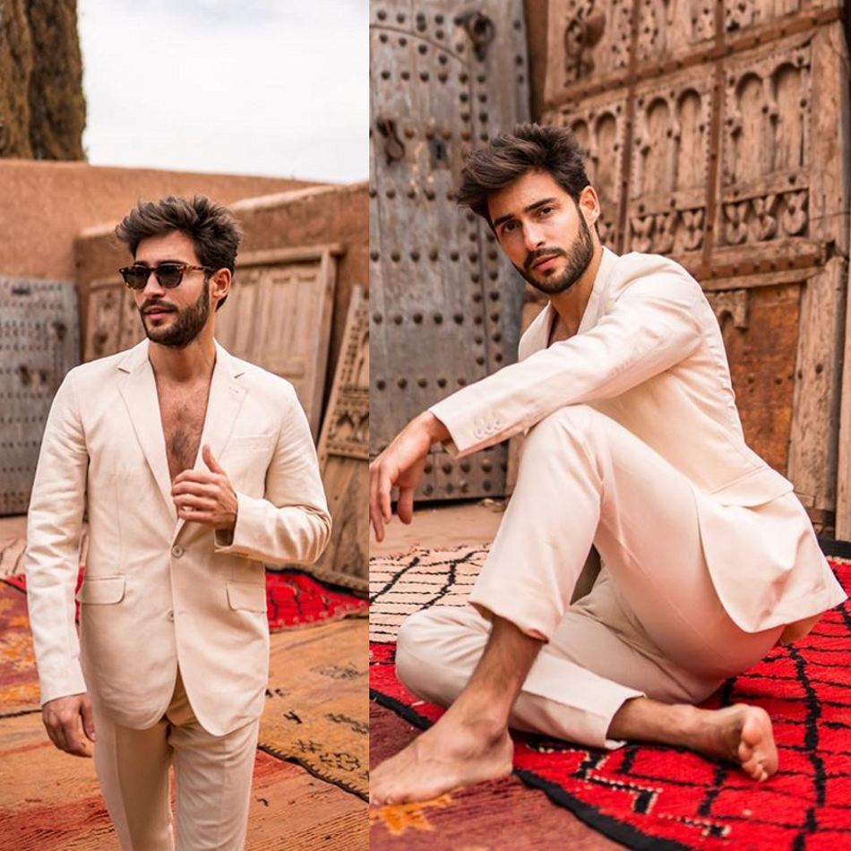 handsome 2 pieces groom wedding tuxedos high quality slim fit mens suits peaked lapel two button prom party blazer jacket jacketpants