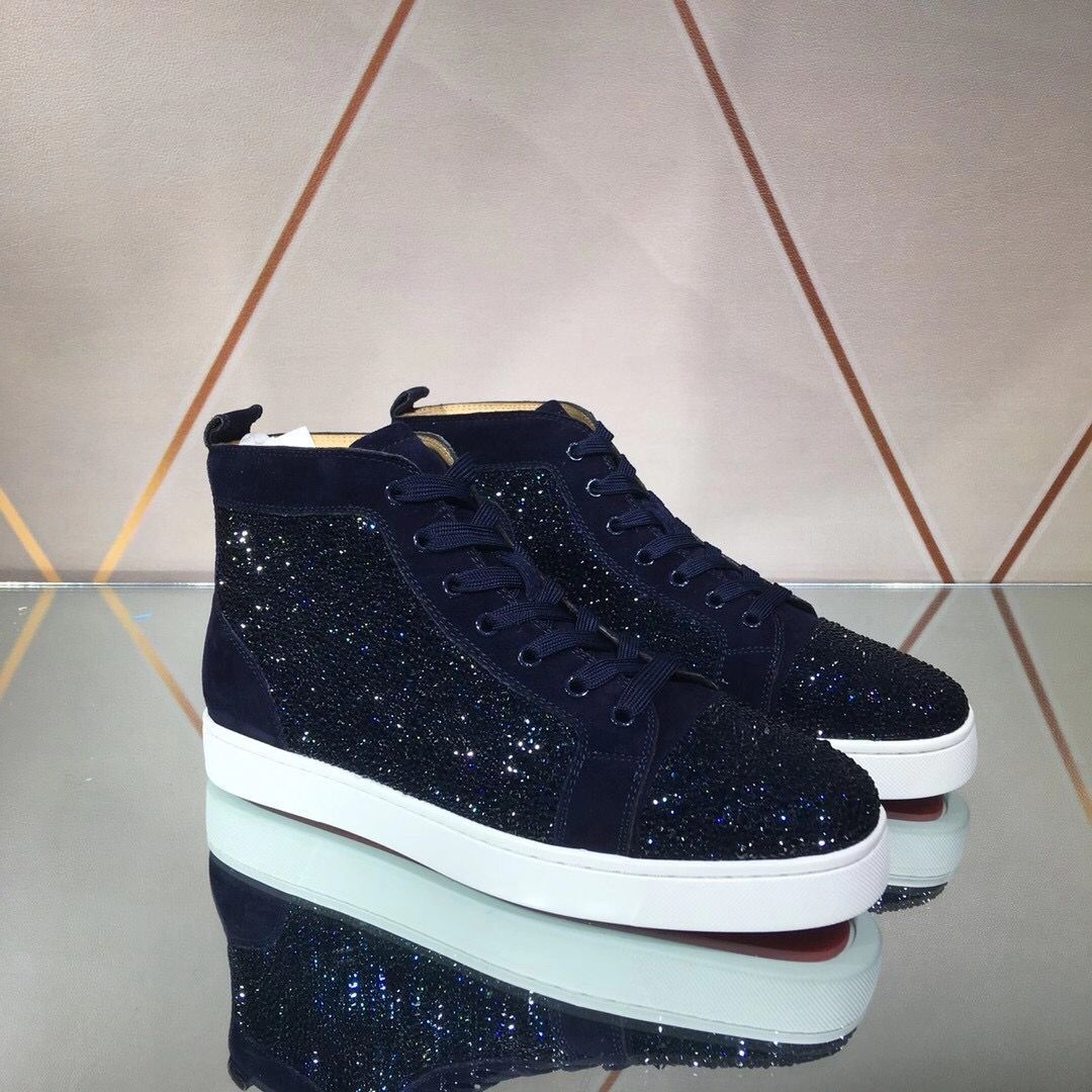 Elegant High Top Strass Red Bottom Sneakers Couple Men,Women Casual Walking Top Quality Brands Outdoor Lace-up Rhinestone Trainer EU 35-47, Black
Elegant High Top Strass Red Bottom Sneakers Couple Men,Women Casual Walking Top Quality Brands Outdoor Lace-up Rhinestone Trainer EU 35-47, Black