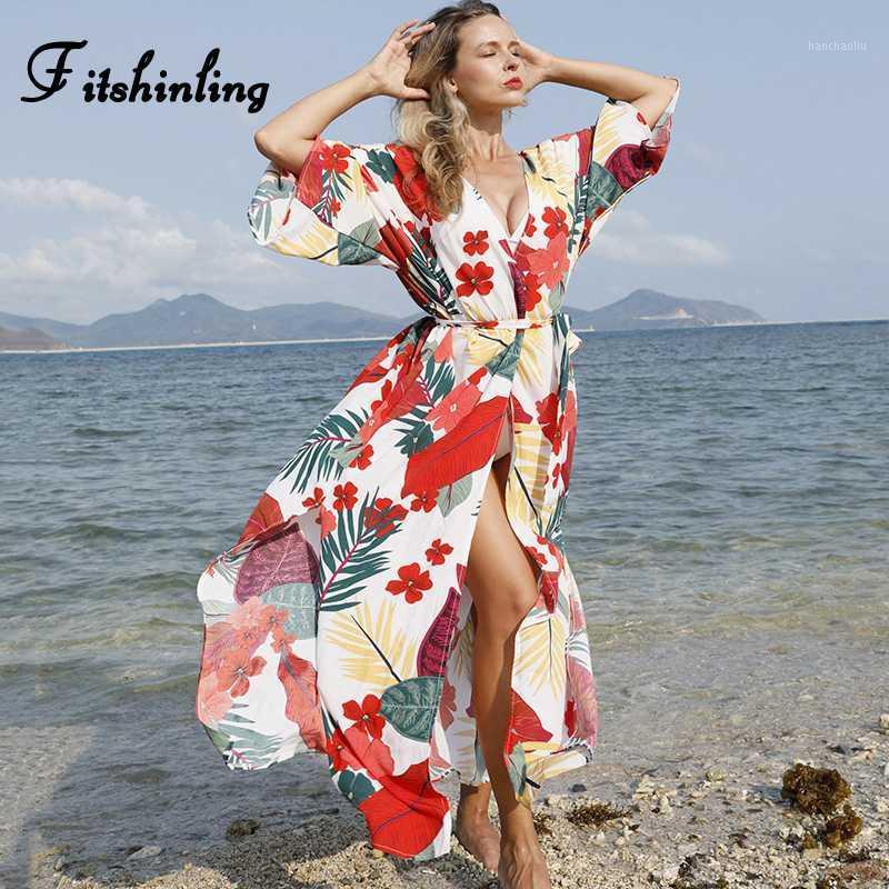Fitshinling Flower Print Beach Kimono Swimwear Summer Split Slim Sexy Cover-Up With Sashes Holiday Boho Long Cardigan Women New1
Fitshinling Flower Print Beach Kimono Swimwear Summer Split Slim Sexy Cover-Up With Sashes Holiday Boho Long Cardigan Women New1