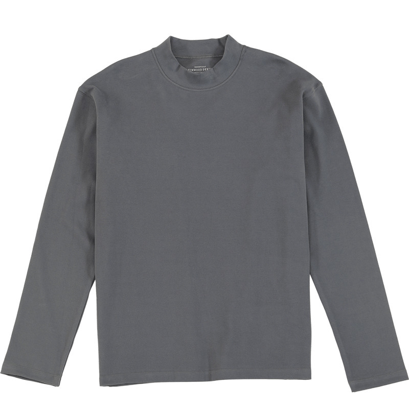 SIMWOOD Autumn New Mock-Neck T-shirts Men Long Sleeve Basic Top Casual Soft Comfortable Tshirt Plus Size Pullovers 201203