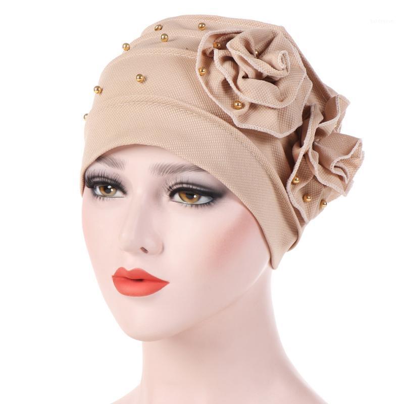 New style Baotou cap, beaded corn kernels, double flowers, single-sided disc flowers, fold headscarf cap in stock1, Black
New style Baotou cap, beaded corn kernels, double flowers, single-sided disc flowers, fold headscarf cap in stock1, Black