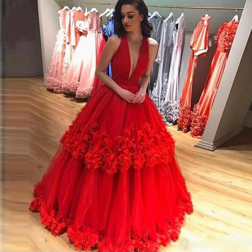 Deep V Neck Ball Gown Prom Dresses with Hand Flower Floor Length Tiered Tulle Formal Evening Party Gowns, Hunter green
Deep V Neck Ball Gown Prom Dresses with Hand Flower Floor Length Tiered Tulle Formal Evening Party Gowns, Hunter green