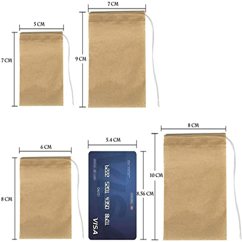 100Pcs/Lot Loose Leaf Filter Bag Coffee Tools Natural Unbleached Empty Paper Infuser Strainers for Tea Wooden Color