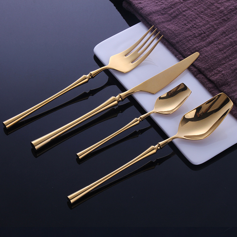 Stainless Steel Tableware Knife Spoon Fork Set Dinnerware Kitchen Accessories 233 J2, Gold
Stainless Steel Tableware Knife Spoon Fork Set Dinnerware Kitchen Accessories 233 J2, Gold