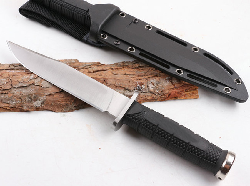 High Quality 9LSFD Fixed Blades Survival Straight Knife D2 Satin/Black Blade Glass Fiber Handle Hunting Knives With Kydex