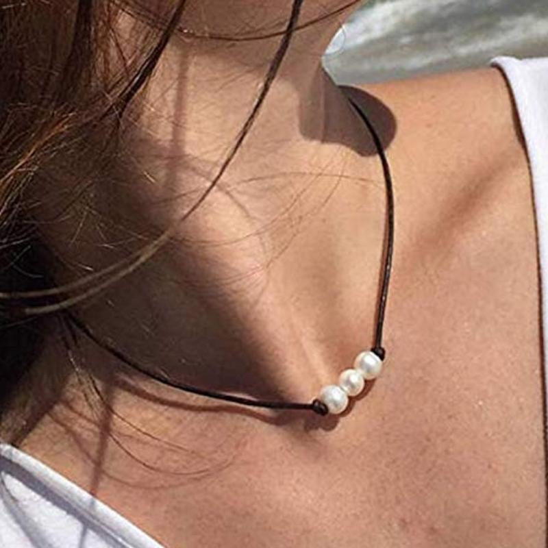 Chokers Double Fair Choker Necklaces For Women Simple Handmade Black Rope Imitation Pearl Bead Collarbone Chain Fashion Jewelry KAN333
Chokers Double Fair Choker Necklaces For Women Simple Handmade Black Rope Imitation Pearl Bead Collarbone Chain Fashion Jewelry KAN333