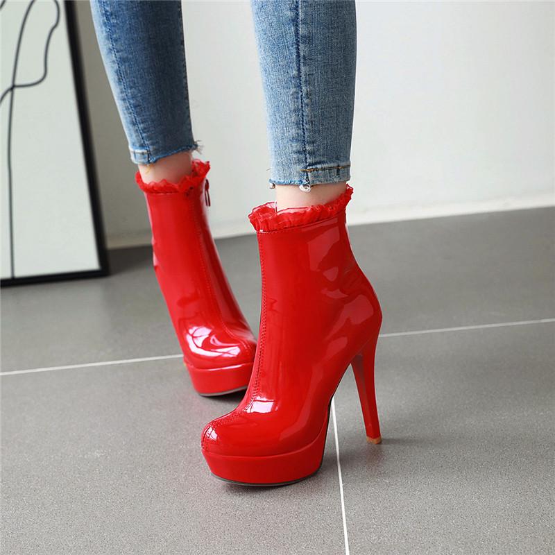YMECHIC Women Boots 2020 Fashion Platform Party Wedding Shoes High Heels Lace Ruffles Faux Patent Leather Stiletto Ankle Boots, Black
YMECHIC Women Boots 2020 Fashion Platform Party Wedding Shoes High Heels Lace Ruffles Faux Patent Leather Stiletto Ankle Boots, Black