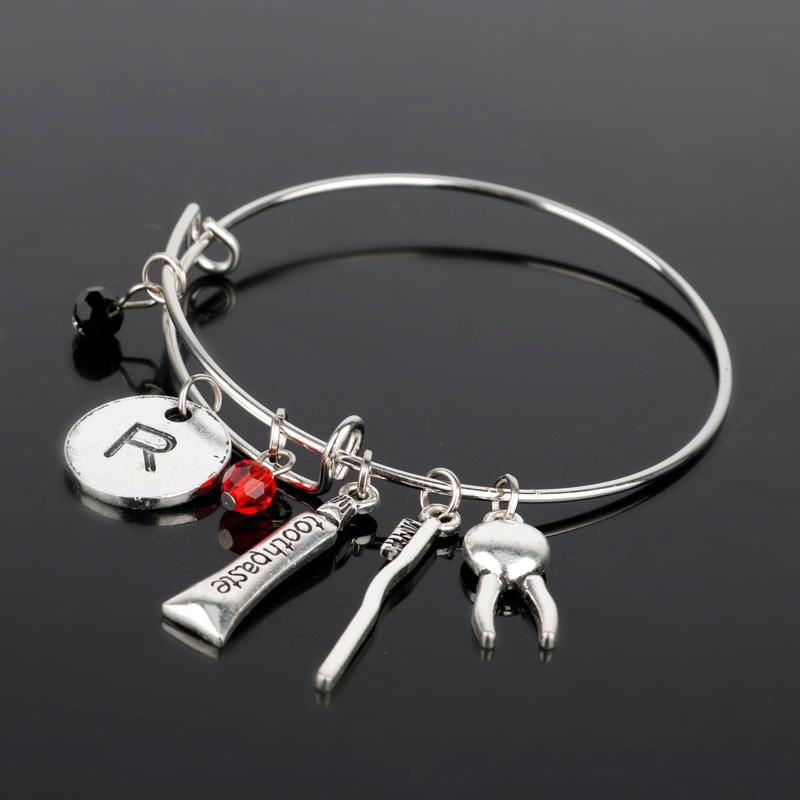 HEYu New Fashion Dental Hygienist Tooth Charm Floss Toothpaste and Toothbrush Expandable Adjustable Wire Bangle Bracelet
HEYu New Fashion Dental Hygienist Tooth Charm Floss Toothpaste and Toothbrush Expandable Adjustable Wire Bangle Bracelet