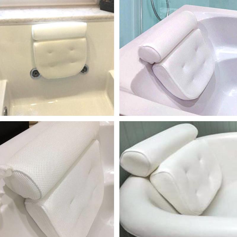 3D Mesh Bathtub Pillow Spa Pillow Headrest With 6 Suction Cup Bathtub JS23