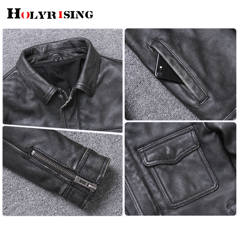Men Cowhide leather veste cuir homme mens 100% genuine leather jackets biker vintage quality coat blouson cuir homme 19023 201128