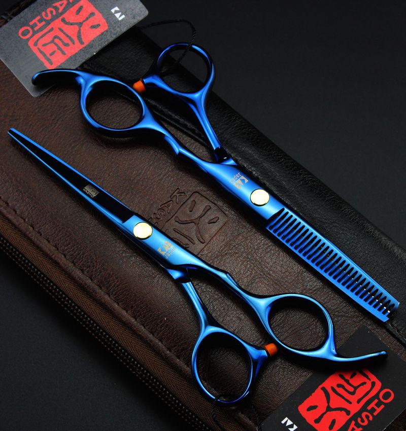 new arrival professional barber hair cutting scissors 5.5/ 6.0 inch 6CR blue/black/rainbow/golden free shipping