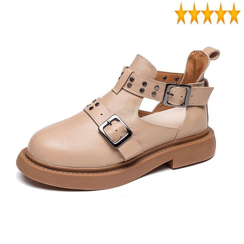 Sandal Footwear Women New Summer Outside Flat Platform Non-Slip Fashion Rivets Buckle Strap Genuine Leather Female Casual Shoes, Black
Sandal Footwear Women New Summer Outside Flat Platform Non-Slip Fashion Rivets Buckle Strap Genuine Leather Female Casual Shoes, Black