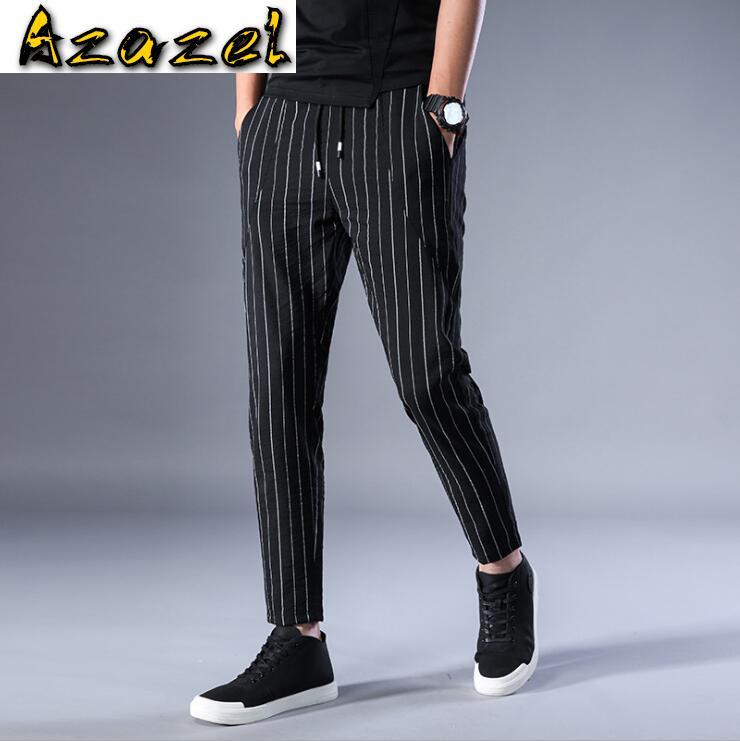 Hot 2020 New men's clothing Fashion hair stylist stripe Ankle- Length pants Men Elastic waist linen plus size pencil pants 28-38, Black
Hot 2020 New men's clothing Fashion hair stylist stripe Ankle- Length pants Men Elastic waist linen plus size pencil pants 28-38, Black