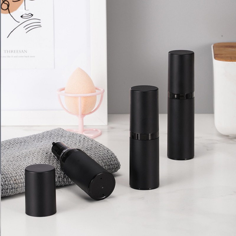 Empty Black Frosted Plastic AS Spray Pump Bottles Airless 15ml 30ml 50ml Dispenser for Cosmetic Liquid/Lotion