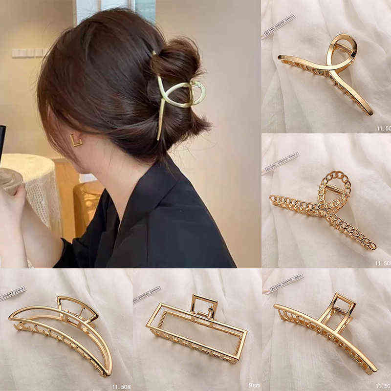 Fashion Metal Hair Claw For Women Gold Silver Color Cross Crab Hair Clip Korean Elegant Geometric Hairpin Girl Hair Accessories Y220225
Fashion Metal Hair Claw For Women Gold Silver Color Cross Crab Hair Clip Korean Elegant Geometric Hairpin Girl Hair Accessories Y220225