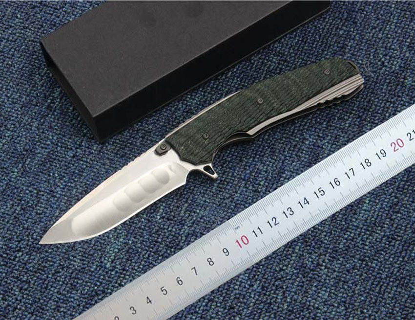 High Quality Flipper Folding Knife D2 Black Stone Wash/Satin Finish Blade G10 + Steel Handle Ball Bearing Fast Open EDC Pocket Knives