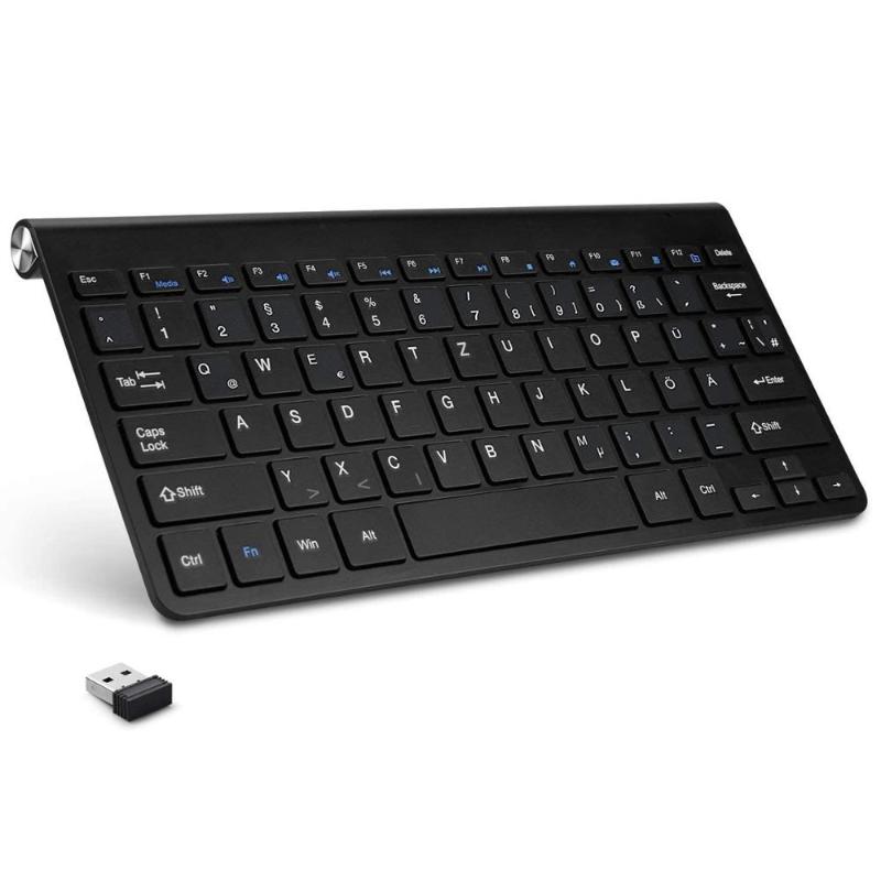 

German Layout QWERTZ German keyboard Stickers Wireless Keyboard 2.4G Lightweight Slim Design Multimedia Keys Silent