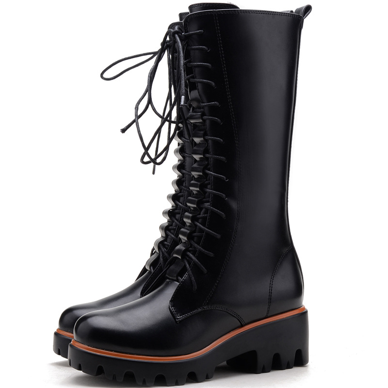 Ms.2020Female Autumn and Winter Knight Boots Top Layer Cowhide Leather Round Head High Boots Leather Net Red Women, Black 
Ms.2020Female Autumn and Winter Knight Boots Top Layer Cowhide Leather Round Head High Boots Leather Net Red Women, Black