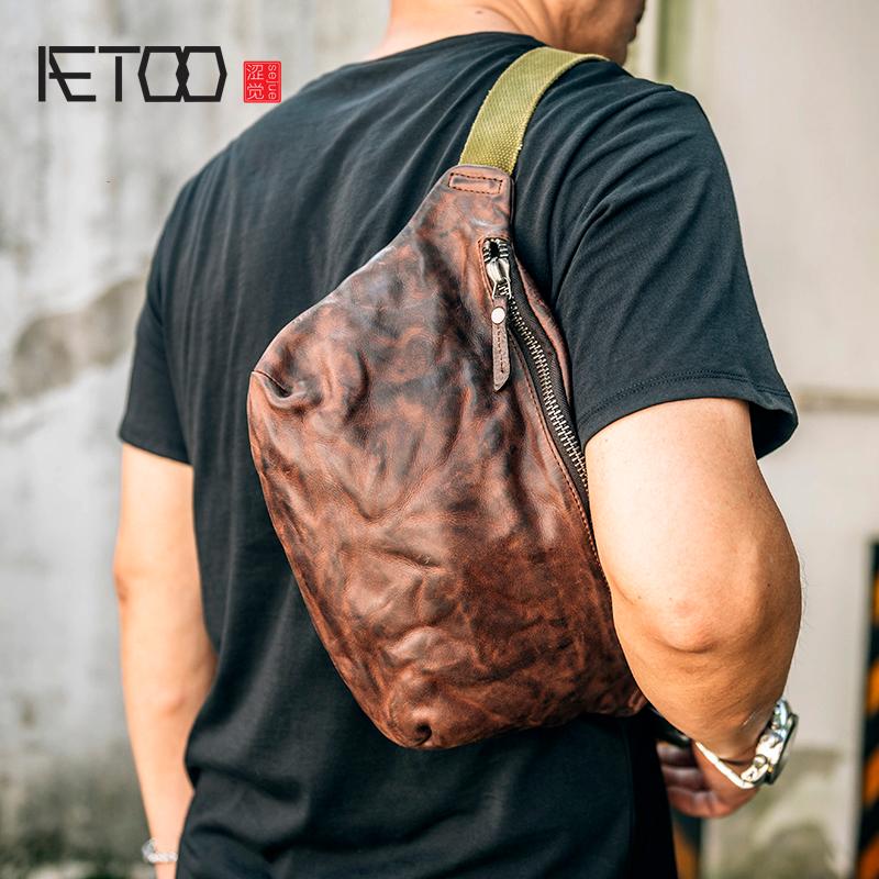Waist Bags AETOO Head-layer Cow Purse Handmade Retro Wrinkled Leather Crossbody Bag Trend Casual Chest Sports, Black
Waist Bags AETOO Head-layer Cow Purse Handmade Retro Wrinkled Leather Crossbody Bag Trend Casual Chest Sports, Black