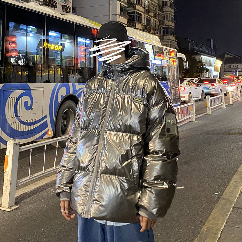 PR Men's Casual Hooded Warm Parka Korean Streetwear Men Warm Winter Coat Men Fashion Hip Hop Thicken Zipper Jackets 201127