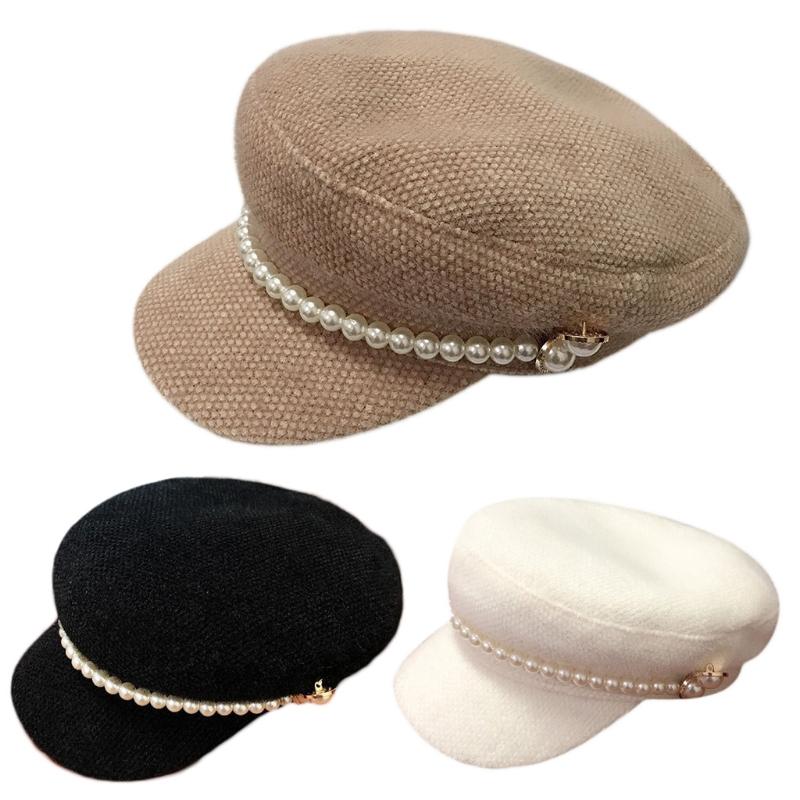 Women Winter Warm Vintage Beanie Navy Hat Imitation Pearl Buttons Beaded Thicken Faux Fur Lady Newsboy Visors Beret Cap, White
Women Winter Warm Vintage Beanie Navy Hat Imitation Pearl Buttons Beaded Thicken Faux Fur Lady Newsboy Visors Beret Cap, White