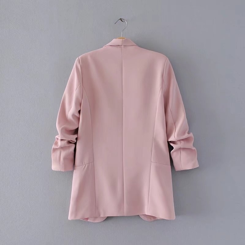 Jacket women elegant 5 color outerwear pocket office casual fashion jacket 201023